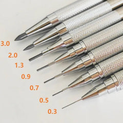 0.3 0.5 0.7 0.9 1.3 2.0 3.0mm Mechanical Pencil Full Metal Art Drawing Painting Automatic Pencil with Leads Office School Supply Drawing - Shling