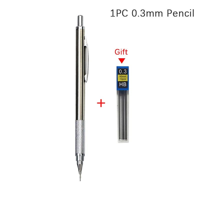 0.3 0.5 0.7 0.9 1.3 2.0 3.0mm Mechanical Pencil Full Metal Art Drawing Painting Automatic Pencil with Leads Office School Supply Drawing - Shling