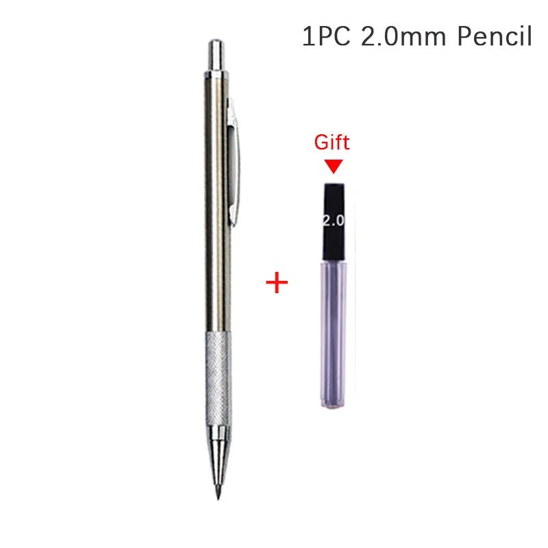 0.3 0.5 0.7 0.9 1.3 2.0 3.0mm Mechanical Pencil Full Metal Art Drawing Painting Automatic Pencil with Leads Office School Supply Drawing - Shling