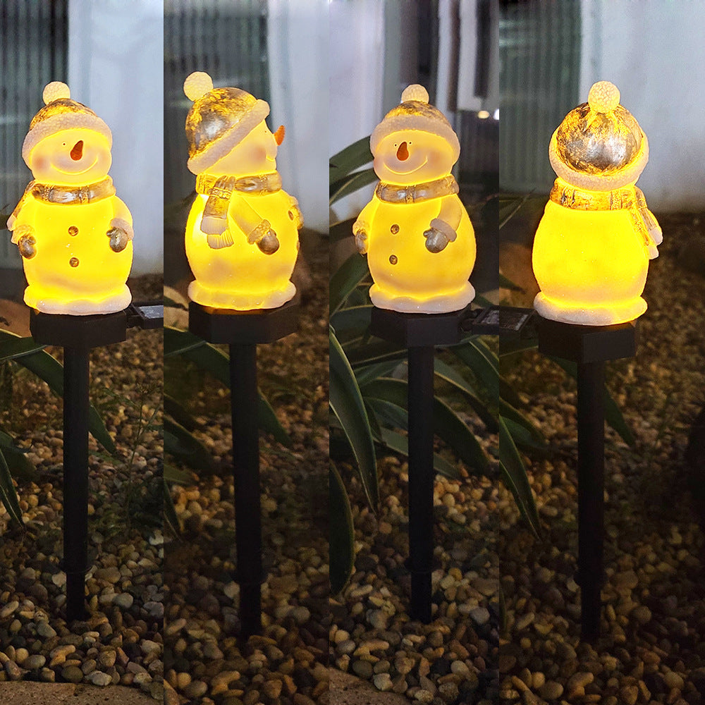 Outdoor LED Solar Snowman