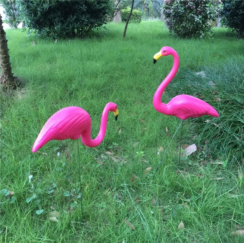 1 pair Realistic Large Pink And Red Flamingo Garden Decoration Garden Decoration - Shling