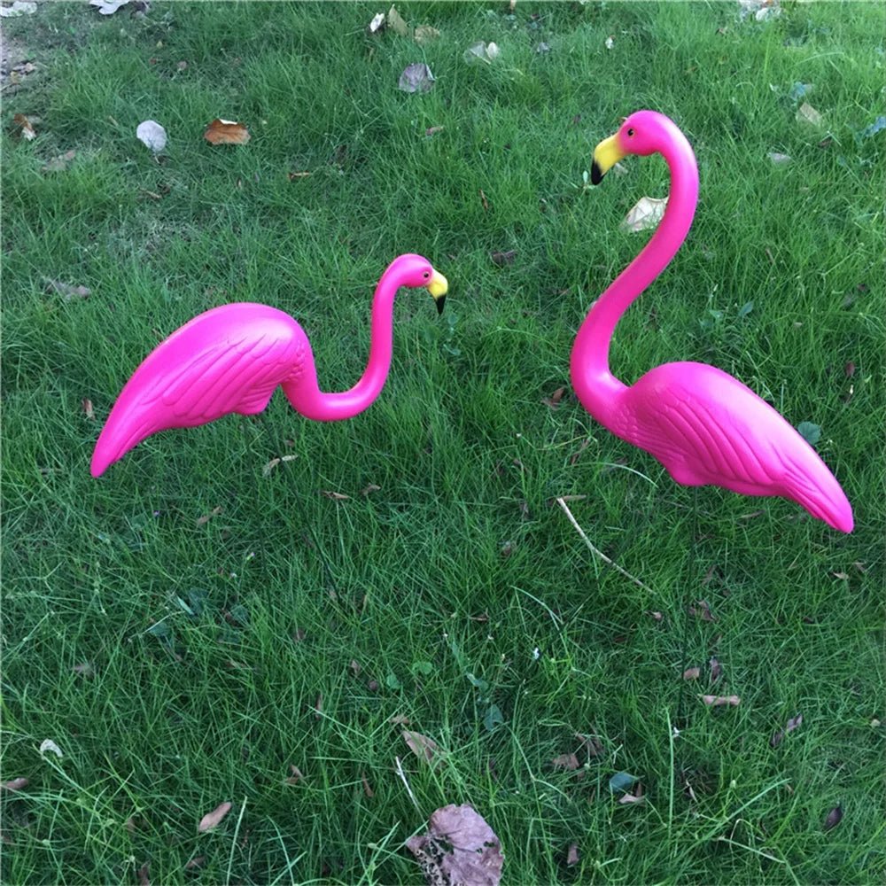 1 pair Realistic Large Pink And Red Flamingo Garden Decoration Garden Decoration - Shling