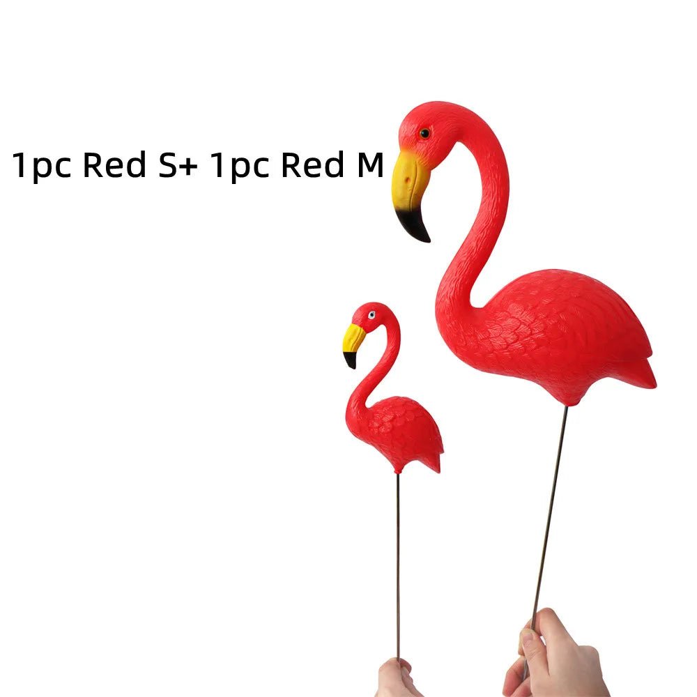 1 pair Realistic Large Pink And Red Flamingo Garden Decoration Garden Decoration - Shling