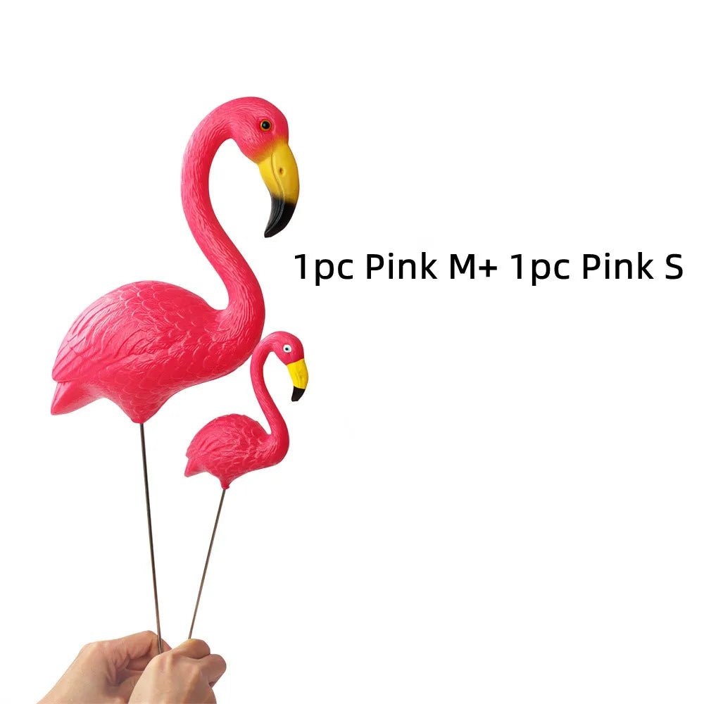 1 pair Realistic Large Pink And Red Flamingo Garden Decoration Garden Decoration - Shling