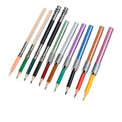 1 Pcs Adjustable Dual Head /Single Head Pencil Extender Holder Sketch school Painting Art Write Tool for Writing metal color rod - Shling