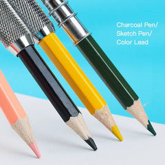 1 Pcs Adjustable Dual Head /Single Head Pencil Extender Holder Sketch school Painting Art Write Tool for Writing metal color rod - Shling