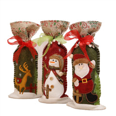 Christmas wine bottle set