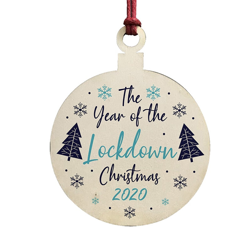 Lockdown Wood Christmas Tree Ornaments