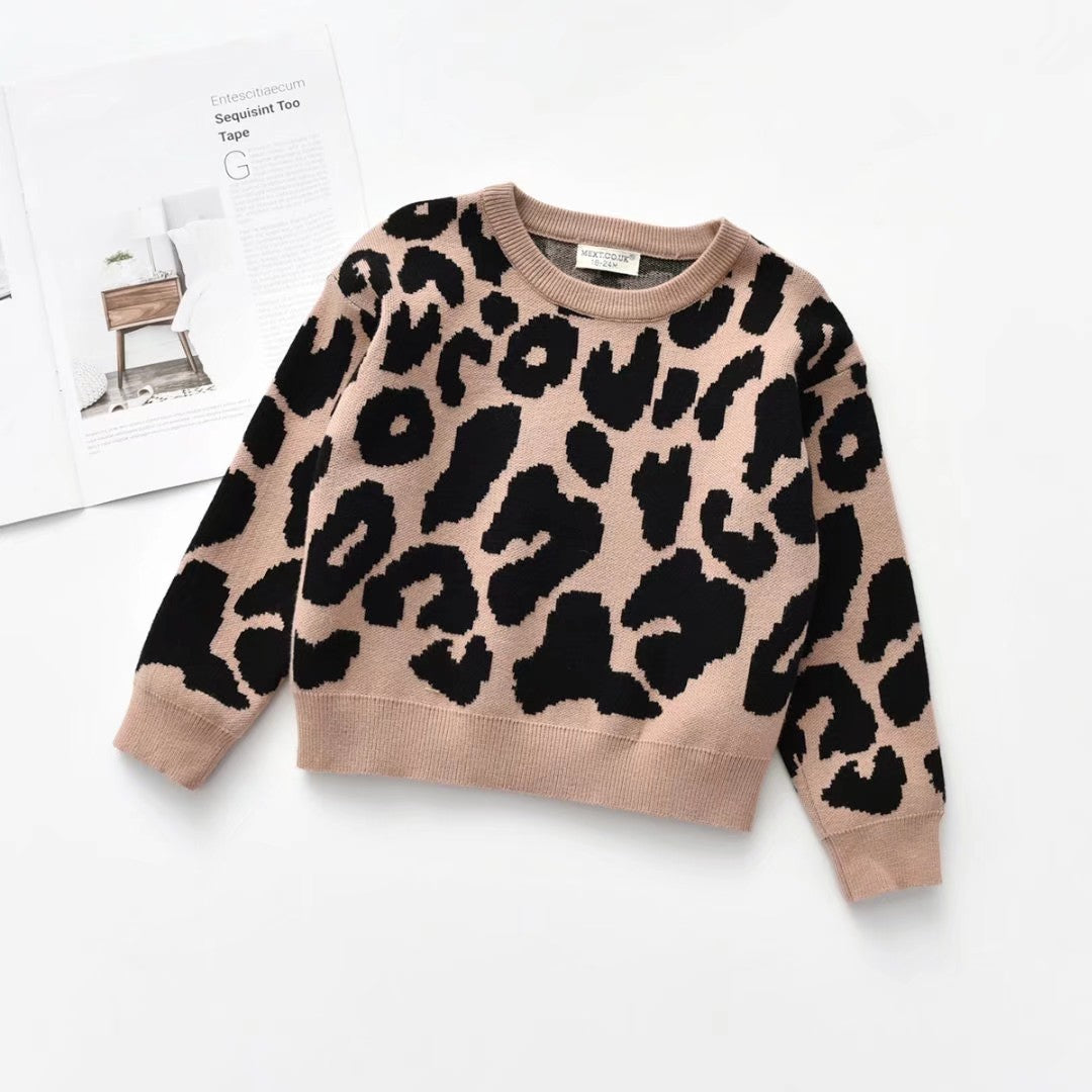 New Korean Style Jumper Leopard Sweater For Kids