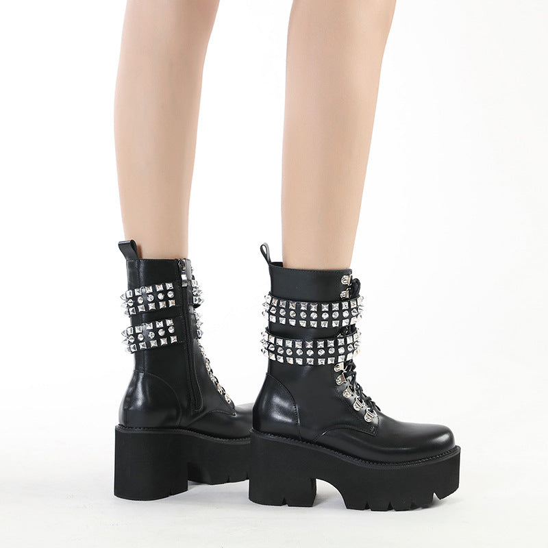 Rivet Mid-calf Boots For Women