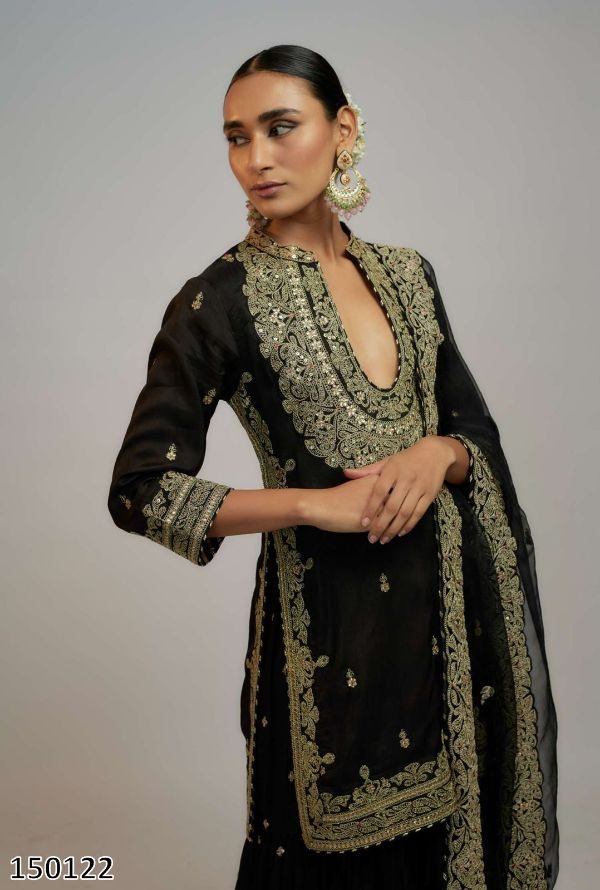 Designer Party Wear Look New Top-Plazzo And Dupatta With Heavy Embroidery Work