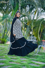 Gorgette With Embroidery Siqunce Work Full Sleeves Mother Daughter Combo Collections