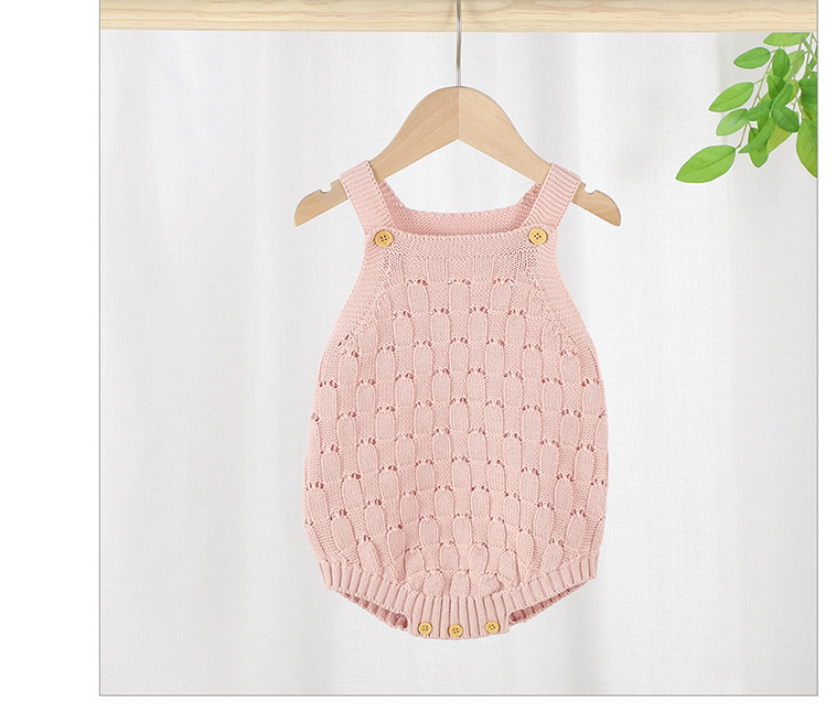 Solid Color Sling Baby Dress Baby Knitted Cotton One-Piece