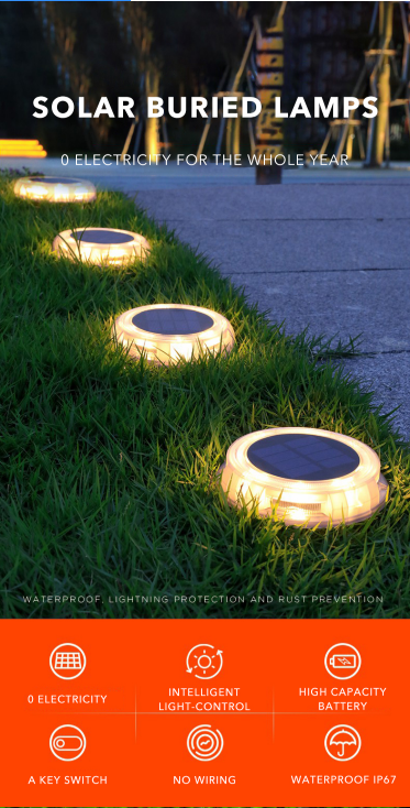 Solar LED Light Outdoor Lawn Lamp Garden Light