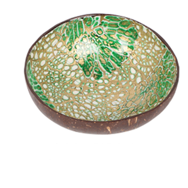 Coconut Shell Bowl Natural Shell Inlaid Color Coconut Shell