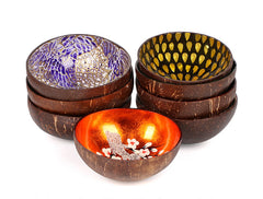 Coconut Shell Bowl Natural Shell Inlaid Color Coconut Shell