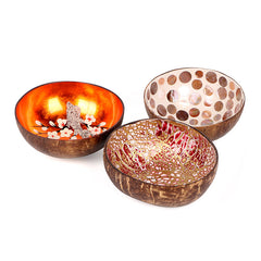 Coconut Shell Bowl Natural Shell Inlaid Color Coconut Shell