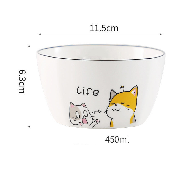 North Cat Ceramic Bowl Household Ceramic Noodle Bowl Cute Ideas