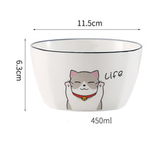 North Cat Ceramic Bowl Household Ceramic Noodle Bowl Cute Ideas