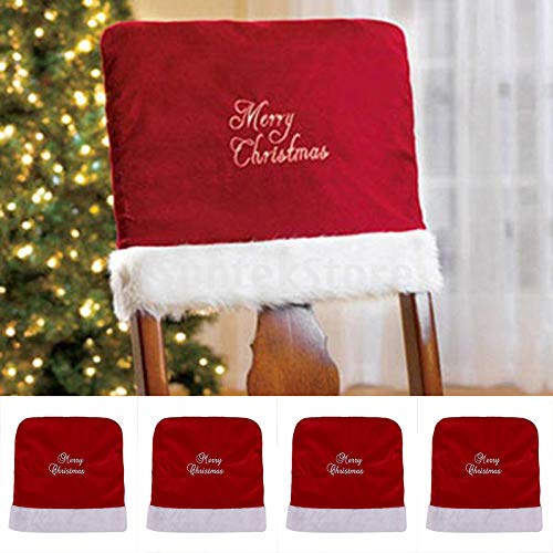 Christmas red embroidered chair cover