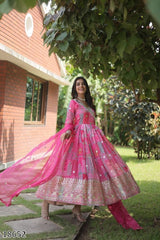 Premium Designer Readymade Gown Dupatta