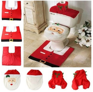 Merry Christmas Bathroom Curtain Santa Claus