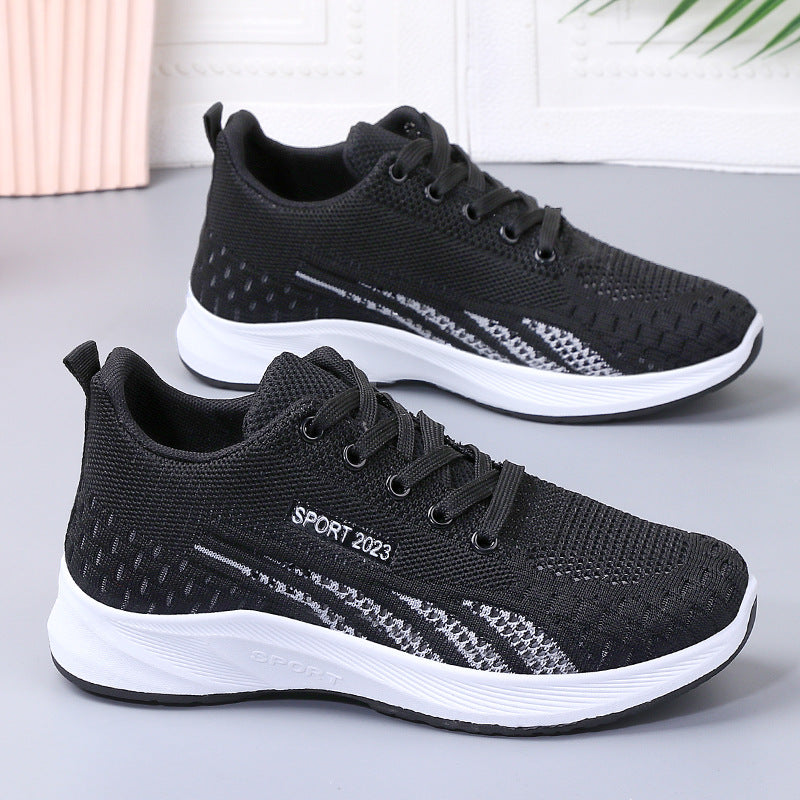 Flat Fly Woven Mesh Sneakers Women's Soft Bottom