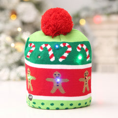 Christmas Decoration Knitted LED Light Cap