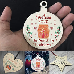 Lockdown Wood Christmas Tree Ornaments