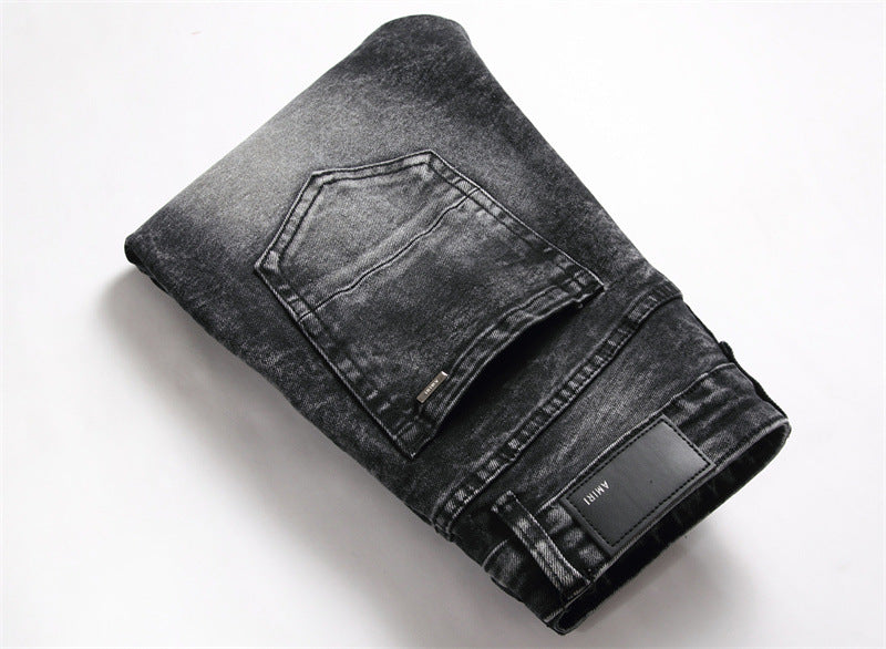 Men's Jeans Hole Embroidery