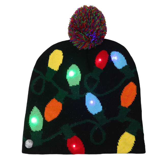 Christmas Decoration Knitted LED Light Cap