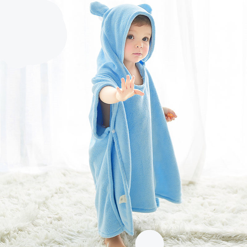 Children's bath towel with cape