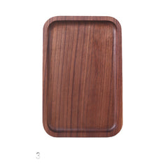 Japanese Style Wooden Black Walnut Rectangular Dinner Plate