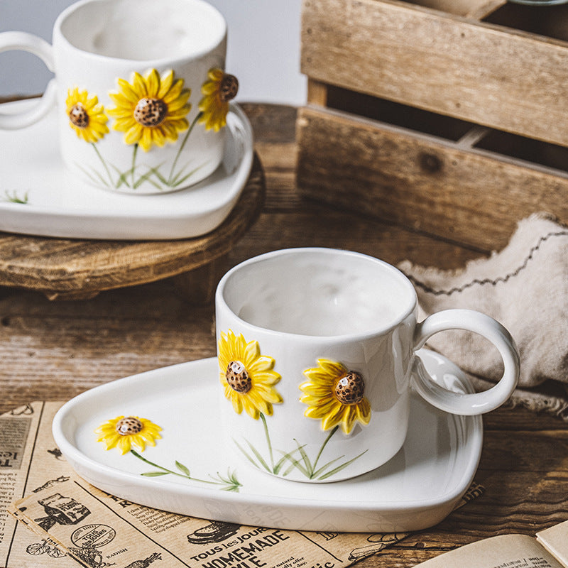 Ceramic Underglaze Hand Painted Household Cup And Saucer