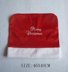 Christmas red embroidered chair cover