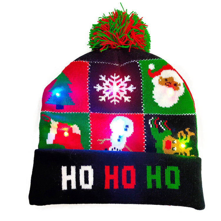 Christmas Decoration Knitted LED Light Cap