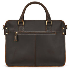 Retro Crazy Horse Leather Briefcase 14-inch