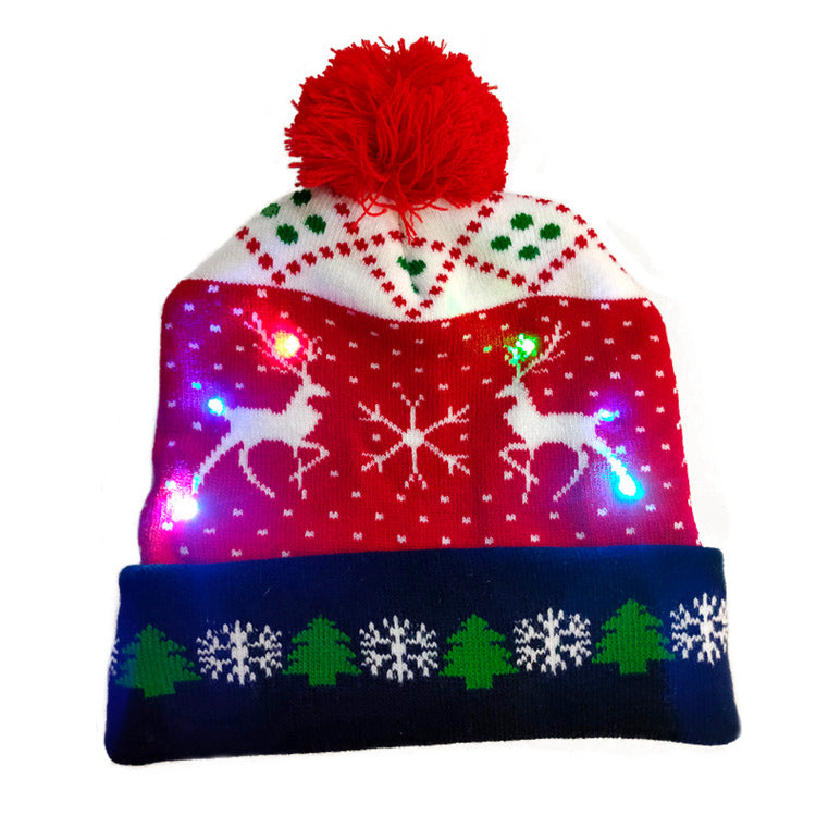 Christmas Decoration Knitted LED Light Cap