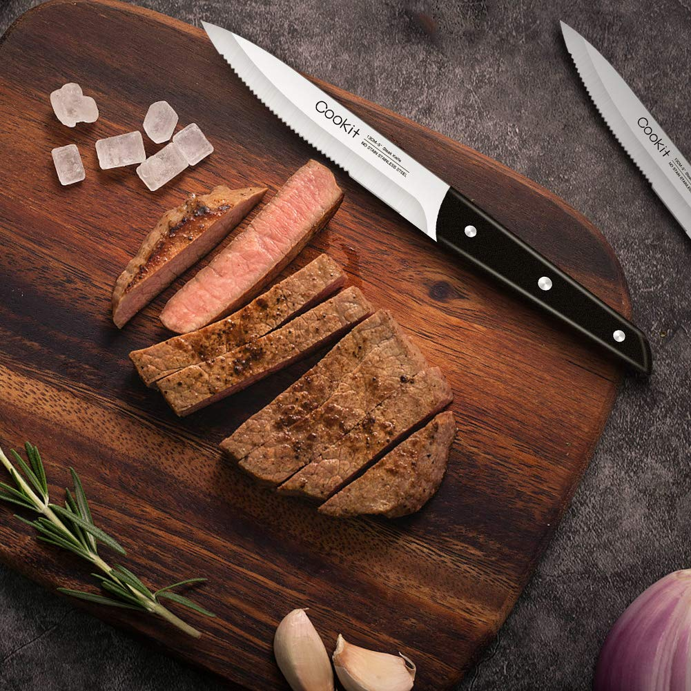 Steak Knife, 8Pcs Steak Knife Set Stainless Steel Serrated Steal Knife Dinner