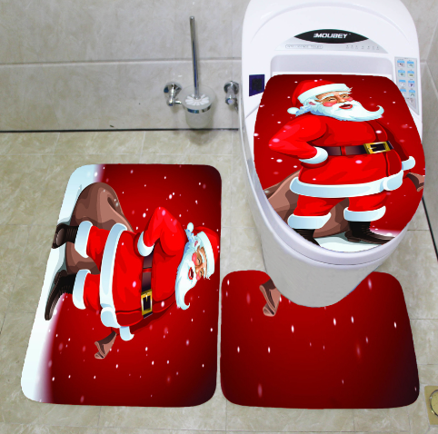 Merry Christmas Bathroom Curtain Santa Claus