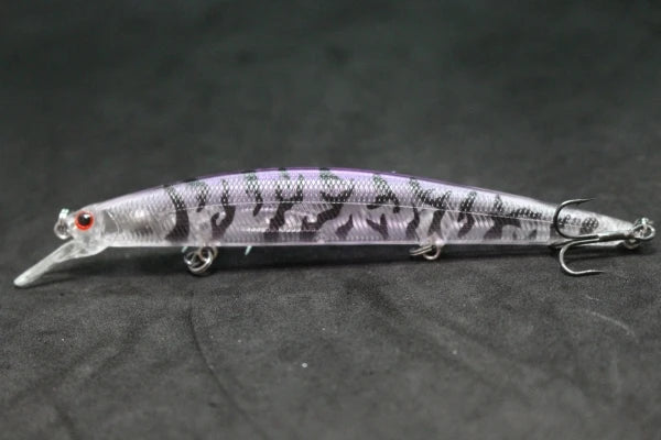 Minnow Fishing Lure 12.7cm 12.5g Long and Slim Running Beads on Bottom 3 Hooks Tight Action Jerkbait Slow Floating M672