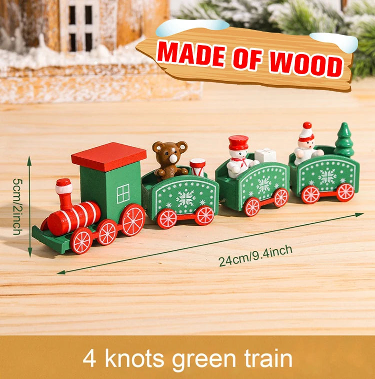 Christmas Plastic/Wooden Train Merry Cristmas Ornaments Christmas Decor For Home 2024 Xmas Tree Decor Noel Navidad NewYear Gifts