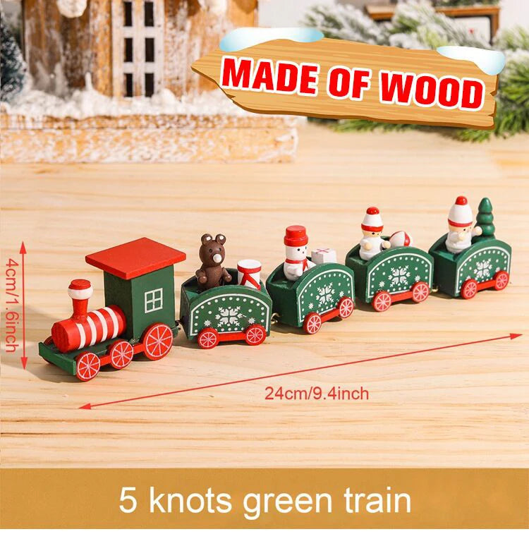 Christmas Plastic/Wooden Train Merry Cristmas Ornaments Christmas Decor For Home 2024 Xmas Tree Decor Noel Navidad NewYear Gifts