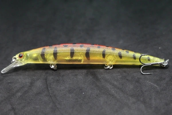 Minnow Fishing Lure 12.7cm 12.5g Long and Slim Running Beads on Bottom 3 Hooks Tight Action Jerkbait Slow Floating M672