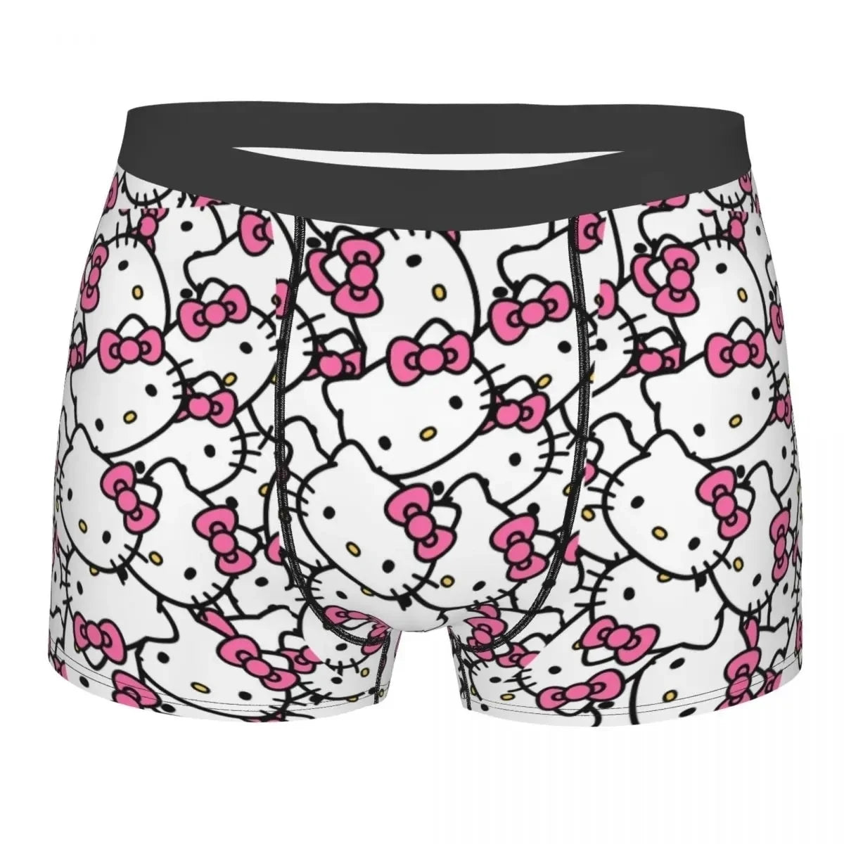 Hello Kitty Pattern Cartoon Boxer Shorts Panties Printed Underwear Quilt Underpants Men Sanrio Comfortable Boxers Briefs