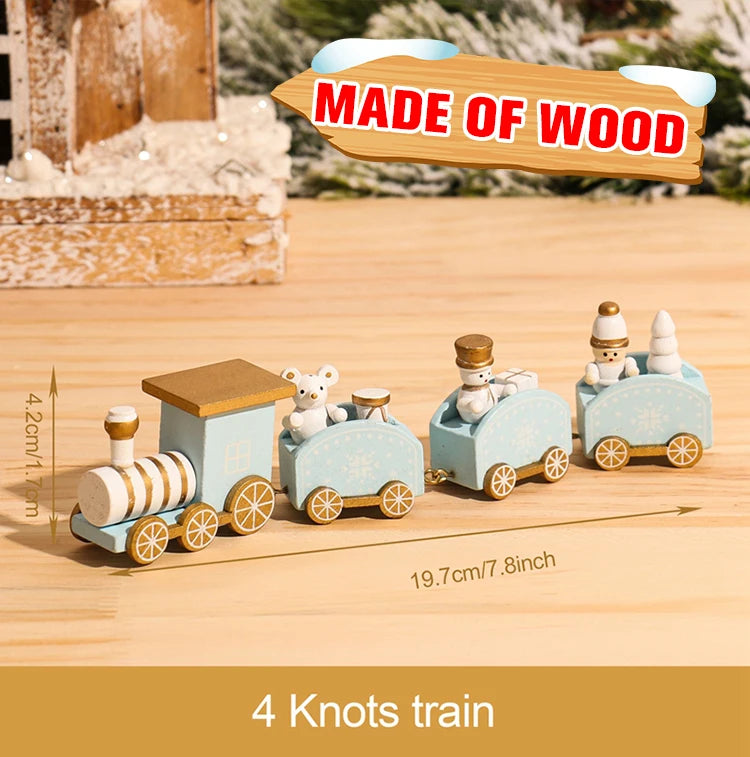 Christmas Plastic/Wooden Train Merry Cristmas Ornaments Christmas Decor For Home 2024 Xmas Tree Decor Noel Navidad NewYear Gifts