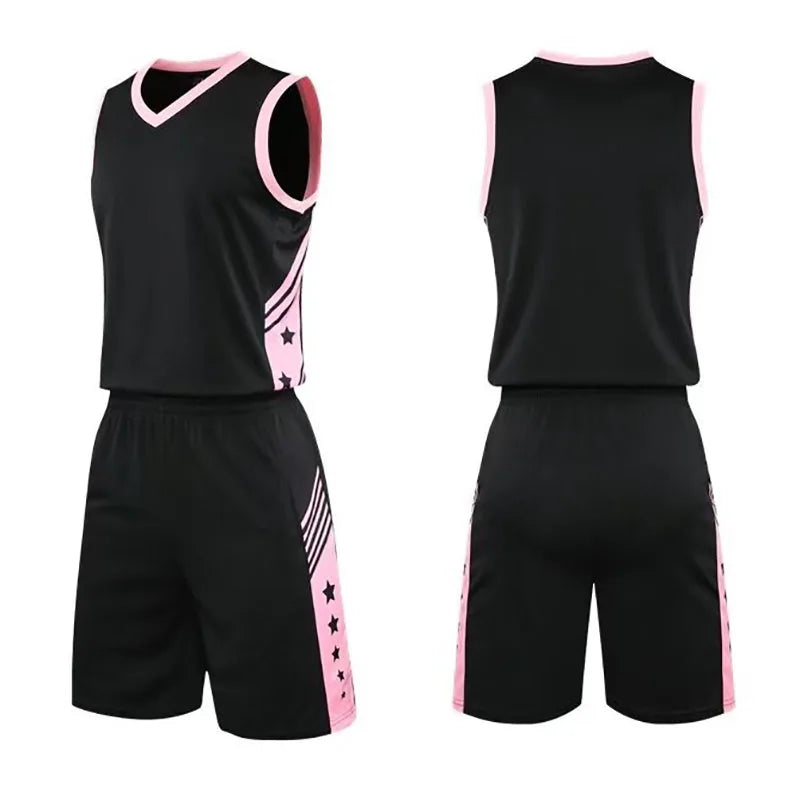 Boys Girls Mesh Basketball Clothes Men's Basketball Jersey and Shorts