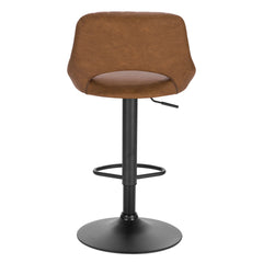 Faux Leather Bar Stools with Backrest 360° Rotatable