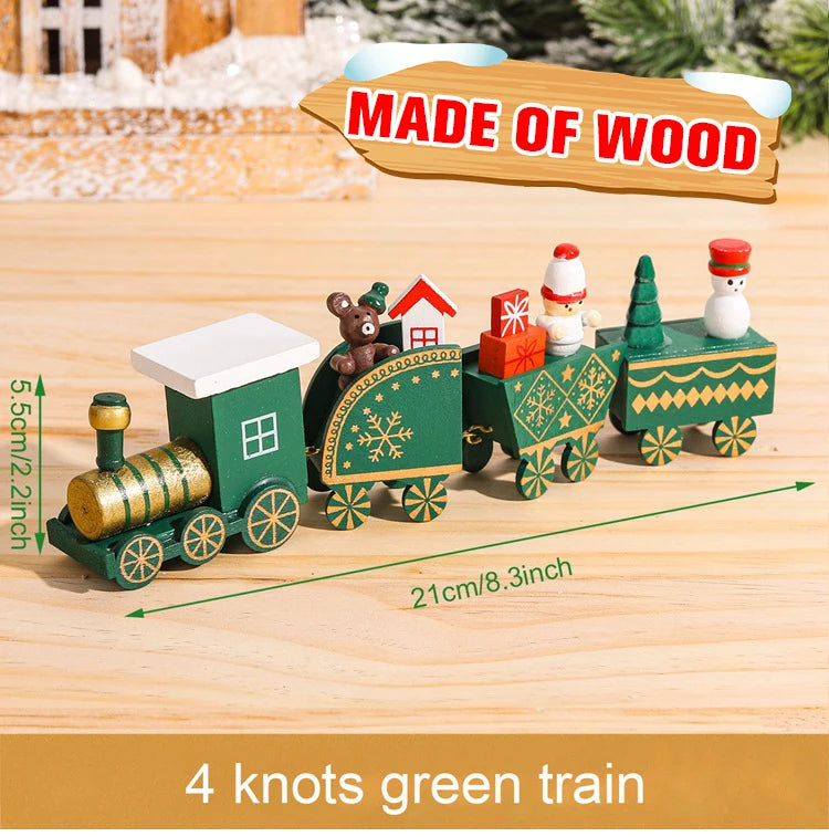 Christmas Plastic/Wooden Train Merry Cristmas Ornaments Christmas Decor For Home 2024 Xmas Tree Decor Noel Navidad NewYear Gifts