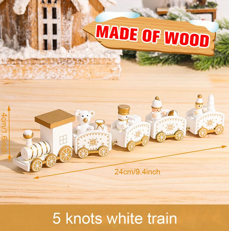 Christmas Plastic/Wooden Train Merry Cristmas Ornaments Christmas Decor For Home 2024 Xmas Tree Decor Noel Navidad NewYear Gifts